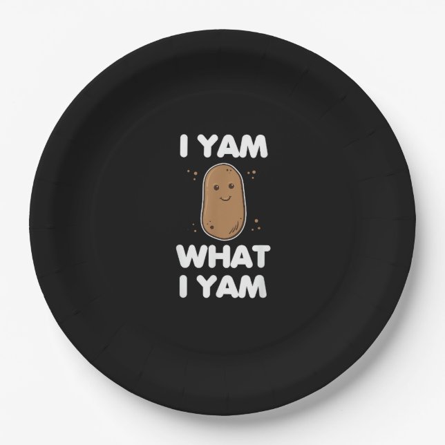 Ich Yam, was ich Yam Funny Erntedank Pappteller (Vorderseite)