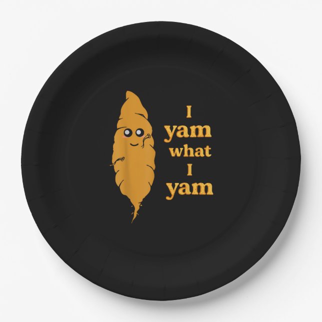 Ich Yam, was ich Yam Funny Pappteller (Vorderseite)