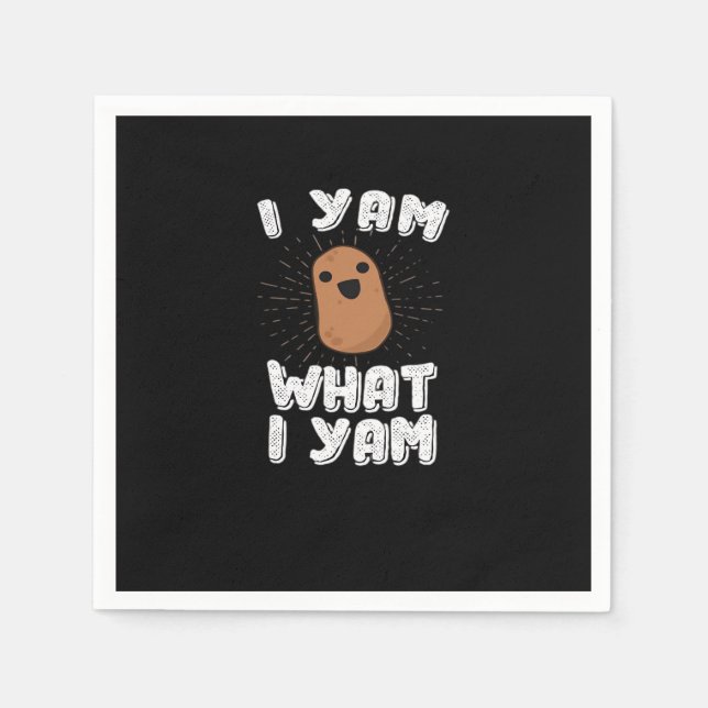 Ich Yam, was ich Yam Funny Potato Pub Erntedank Serviette (Vorderseite)