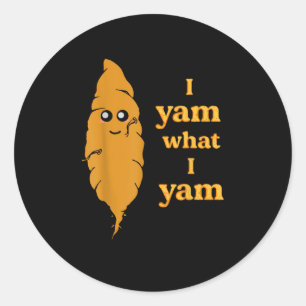 Ich Yam, was ich Yam Funny Runder Aufkleber