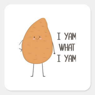 Ich Yam, was ich Yam! Phantastische Yam-Pflanze Quadratischer Aufkleber