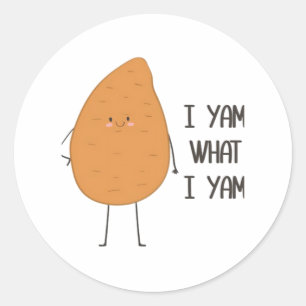 Ich Yam, was ich Yam! Phantastische Yam-Pflanze Runder Aufkleber
