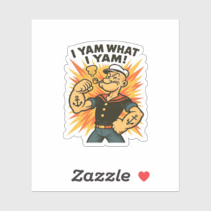 Ich Yam, was ich Yam Popeye Cartoon Zitat Classic Aufkleber