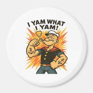 Ich Yam, was ich Yam Popeye Cartoon Zitat Classic Magnet