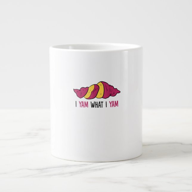 Ich Yam, was ich Yam Sweet Potato Jumbo-Tasse (Vorderseite)