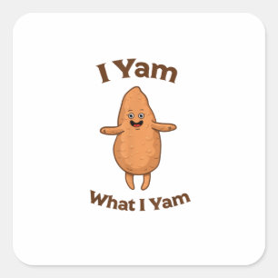 Ich Yam, was ich Yam tanze Süßkartoffel Erntedank Quadratischer Aufkleber