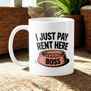 Ich zahle hier nur Miete   Haustier-Regel-Humor Kaffeetasse