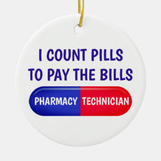Ich zähle Pillen, um die Rechnung zu bezahlen Keramik Ornament
