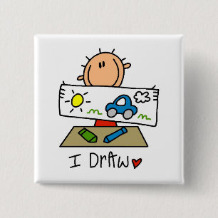 Ich zeichne T-Shirts und Geschenke Button