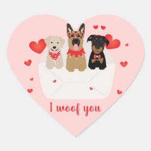 Ich zeige Ihnen Hunde in der Liebe Herz-Aufkleber