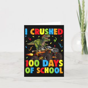 Ich zerbrach 100 Tage Schule Funny Dinosaur Monste Karte