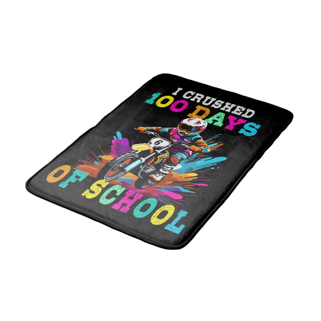 Ich zerbrach 100 Tage Schule Motocross Badematte (Schrägansicht)