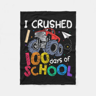 Ich zerbrach 100 Tage Schuljunge Kinder Monster Tr Fleecedecke