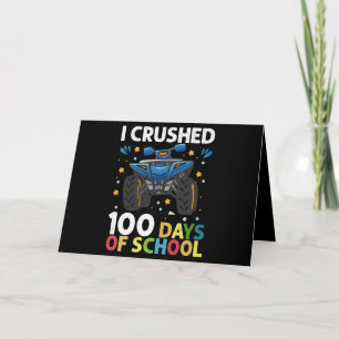 Ich zerbrach 100 Tage Schulmonster-Lkw-Jungen Karte