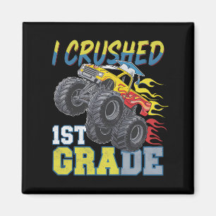 Ich zerdrückte Monstertruck der 1. Klasse Lustiger Magnet