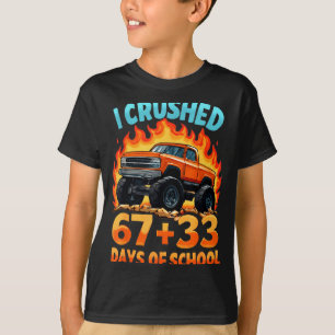 Ich zermalmte 67 + 33 Tage Schul-Monstertruck-Jung T-Shirt