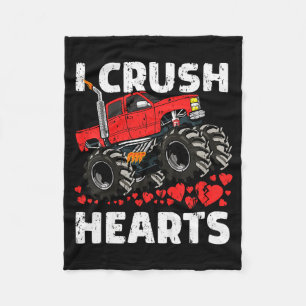 Ich zerquetsche Herzen Valentinstag Monstertruck J Fleecedecke
