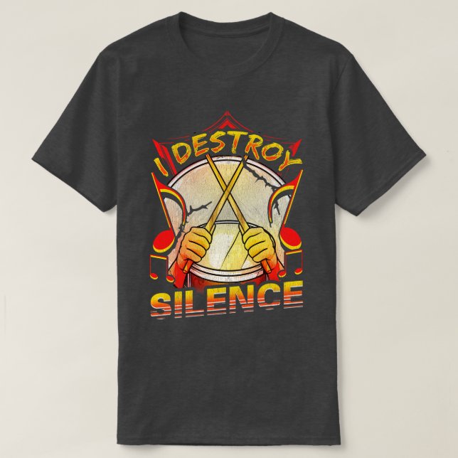 Ich zerstöre den Stille, den zerstörenden Musiker T-Shirt (Design vorne)