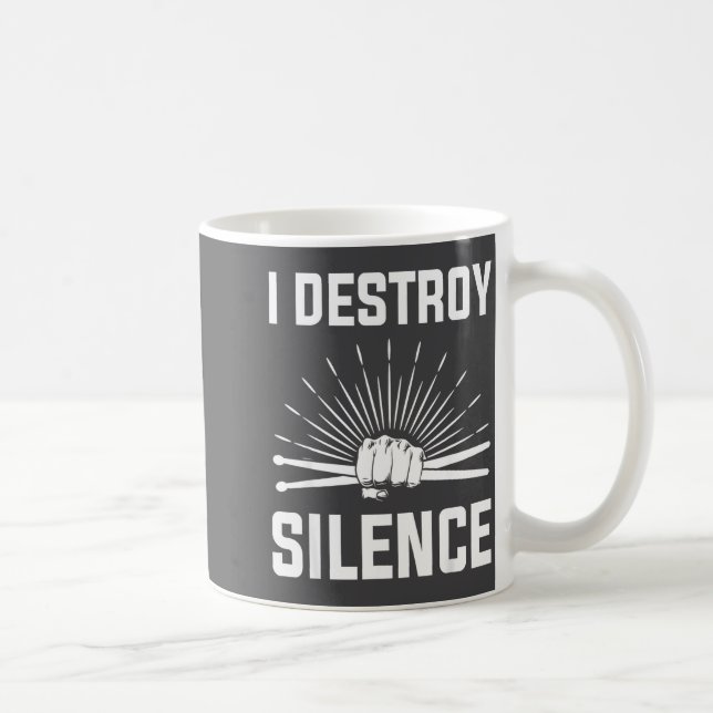 Ich zerstöre Schweigen Lustiger Drummer und Schlag Kaffeetasse (Rechts)
