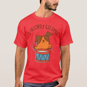 Ich zerstöre Schweigen Rockstar-Hund spielt Schlag T-Shirt
