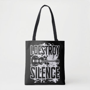Ich zerstöre Silence Bass Player Funny Guitar Musi Tasche