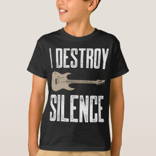Ich zerstöre Stille elektrische Gitarren Gitarrist T-Shirt