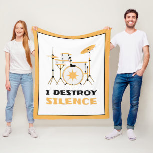 Ich zerstöre Stille Funny Drummer Fleecedecke