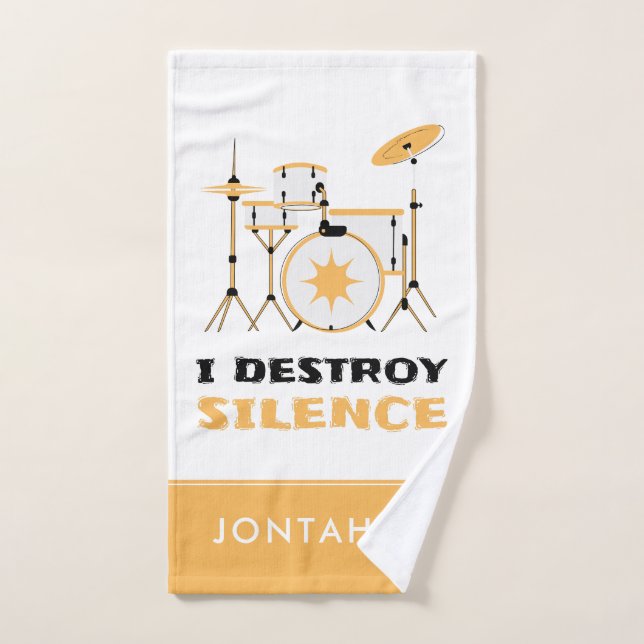 Ich zerstöre Stille Funny Drummer Handtuch (Handtuch)