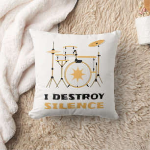 Ich zerstöre Stille Funny Drummer Kissen