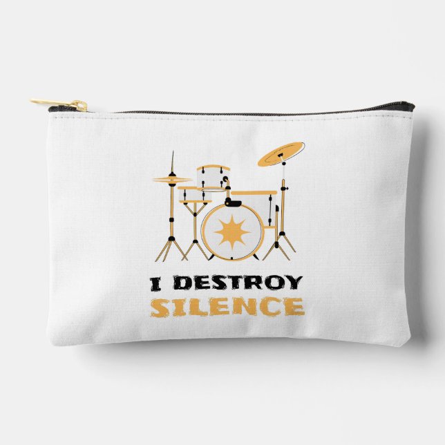 Ich zerstöre Stille Funny Drummer Zubehörtasche (Vorderseite)