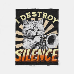 Ich zerstöre Stille - Katze Trumpeter Jazz Music m Fleecedecke