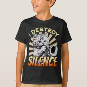 Ich zerstöre Stille - Katze Trumpeter Jazz Music m T-Shirt
