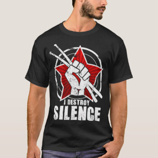 Ich zerstöre Stille Lustiges Vintage-Drums Schlagz T-Shirt