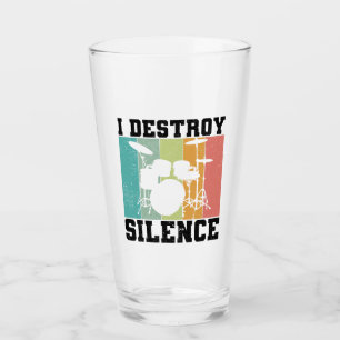 Ich zerstöre Stille störte Vintage Drummer Retro Glas