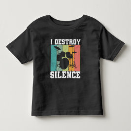 Ich zerstöre Stille störte Vintage Drummer Retro Kleinkind T-shirt
