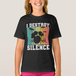 Ich zerstöre Stille störte Vintage Drummer Retro T-Shirt