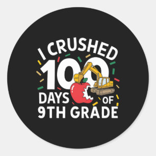 Ich zerstörte 100 Tage Schulgebäude der 9. Klasse Runder Aufkleber