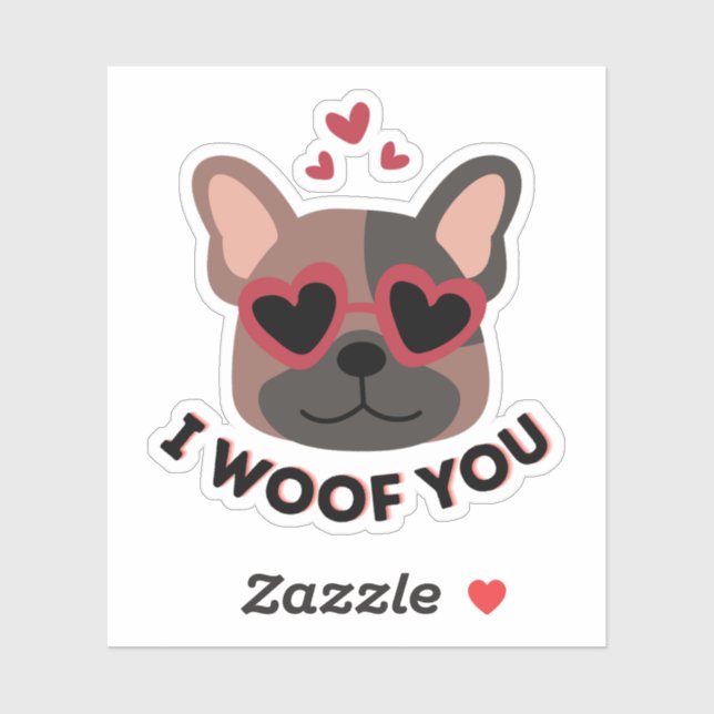 Ich ziehe dich an, Hundepun, ich Liebe dich, Hunde Aufkleber (Blatt)