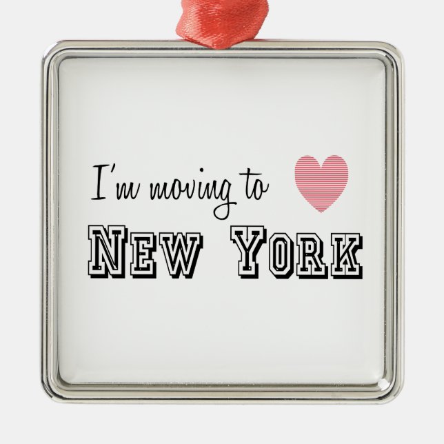 Ich ziehe nach New York um Silbernes Ornament (Vorne)
