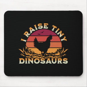 Ich ziehe winzige Dinosaurier auf Lustiger Hühnerb Mousepad