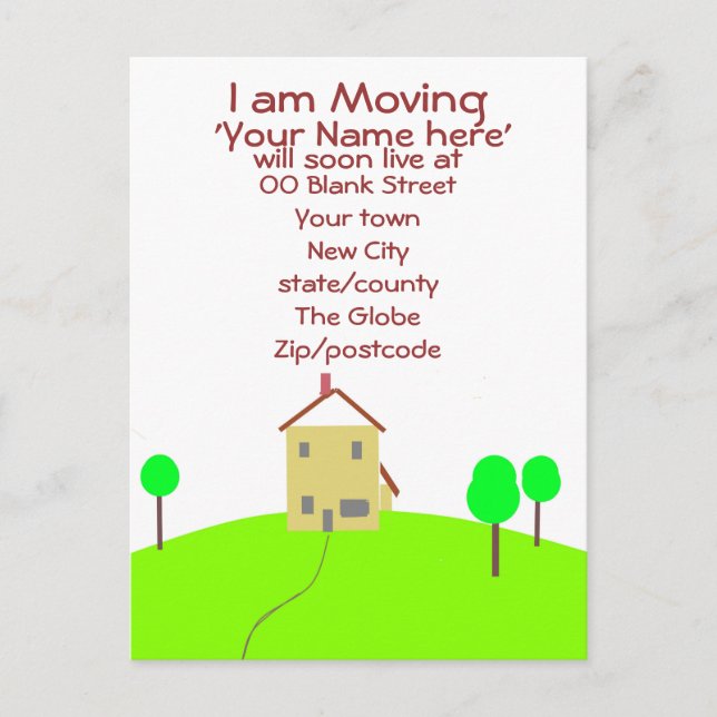 Ich ziehe Zuhause House um Postkarte anzupassen (Vorderseite)
