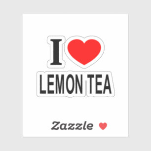 ICH ♥ ZITRONEN-TEE ICH LIEBE ZITRONEN-TEE ICH HERZ AUFKLEBER
