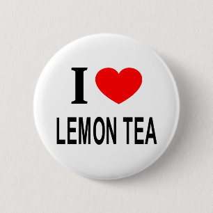 Ich ❤️ ZITRONEN-TEE Ich liebe Zitronentee Ich mag Button
