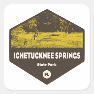 Ichetucknee Springs Staaten Park Florida Quadratischer Aufkleber