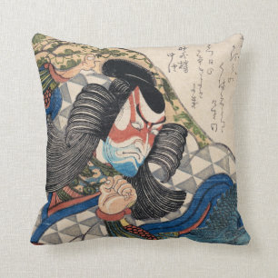 Ichikawa Danjuro Kabuki samurai Krieger Tattoo Art Kissen