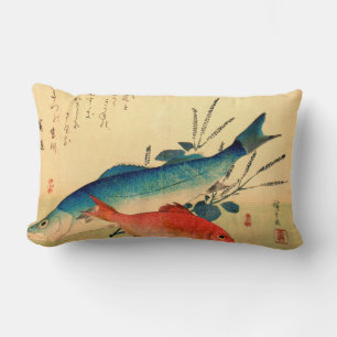 Ichiryusai HIROSHIGE Japanischer Fisch Wildpilz Lendenkissen