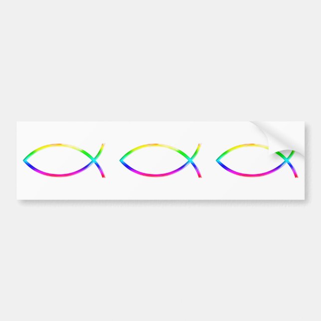Ichthus - christliche Fisch-Symbole Autoaufkleber (Vorne)