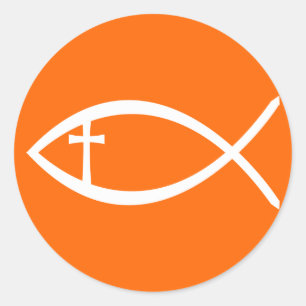 Ichthus christliche Fische Runder Aufkleber