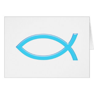 Ichthus - christliches Fisch-Symbol - Blau
