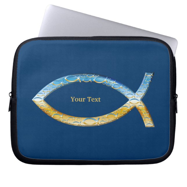 Ichthus - christliches Fisch-Symbol - Laptopschutzhülle (Vorderseite)